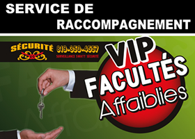 Service de raccompagnement VIP pour facultés affaiblies